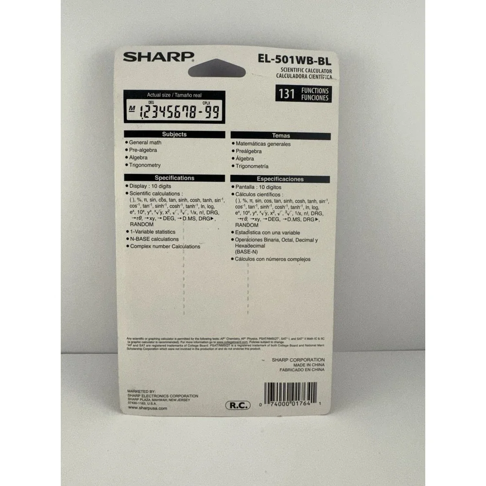 Sharp EL-501WB-BL Scientific Calculator NEW in package‎